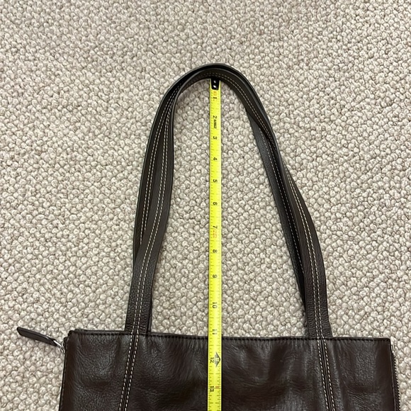 Chocolate Brown Leather Convertible Tote from Levenger - Picture 5 of 15